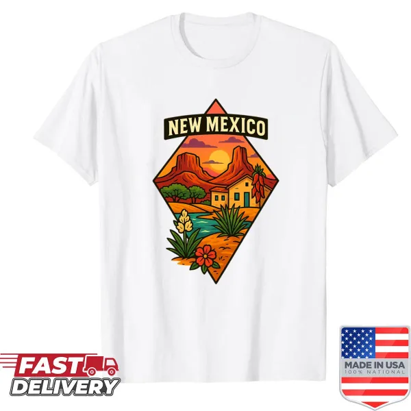 Artistic New Mexico desert and adobe design shirt