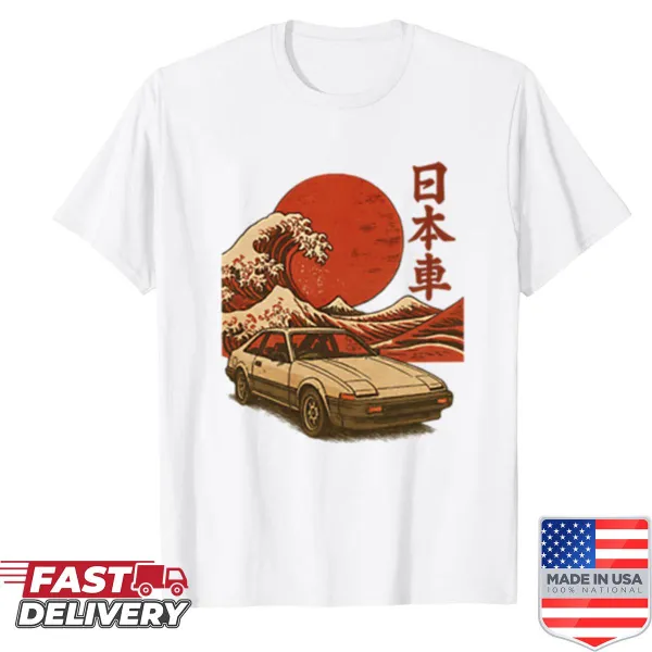 Japanese-inspired graphic T-shirt featuring iconic motifs