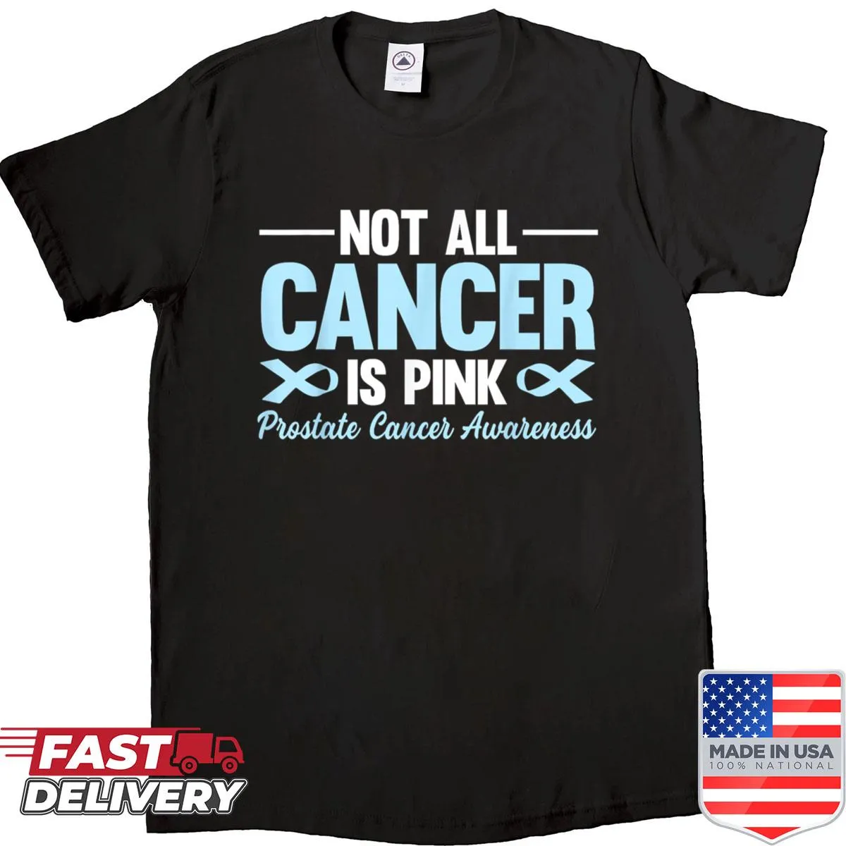 Blue ribbon graphic shirt for prostate cancer awareness