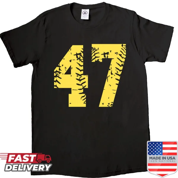 Funny Halloween birthday shirt with 'Number 47' graphic in matching design