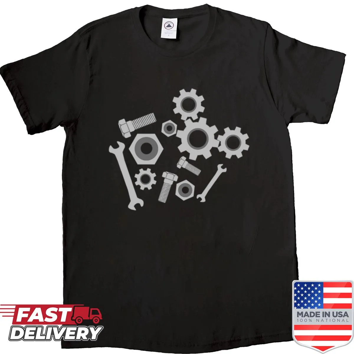 Funny Nuts N Bolts shirt with bold typography design