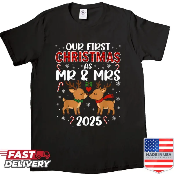 Sentimental matching couple shirt for first Christmas