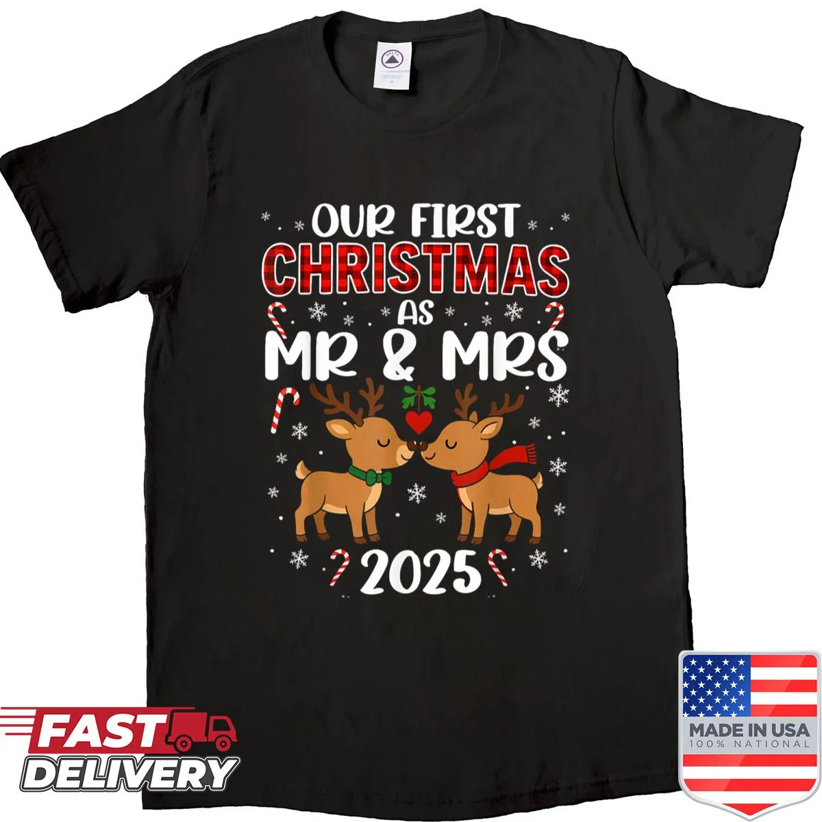 Sentimental matching couple shirt for first Christmas