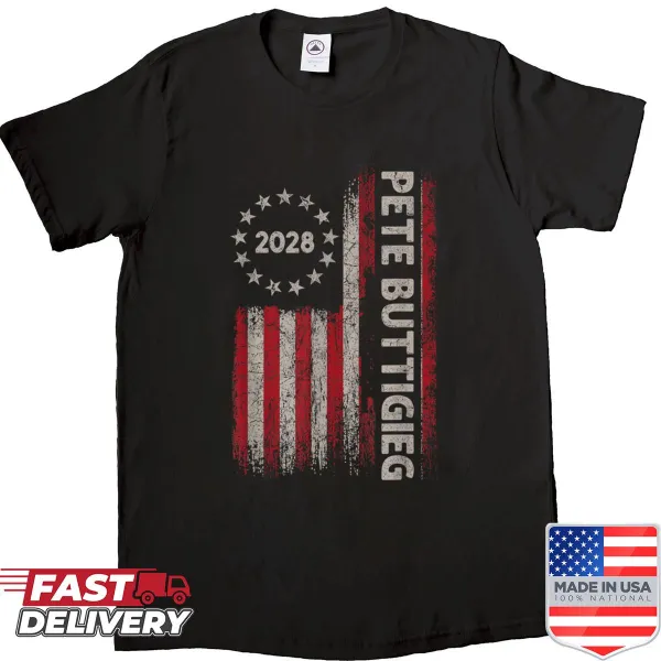 Campaign shirt with text 'Pete Buttigieg 2028 For President'