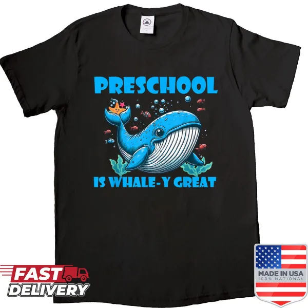 Whimsical teacher shirt with whale graphic and fun phrase