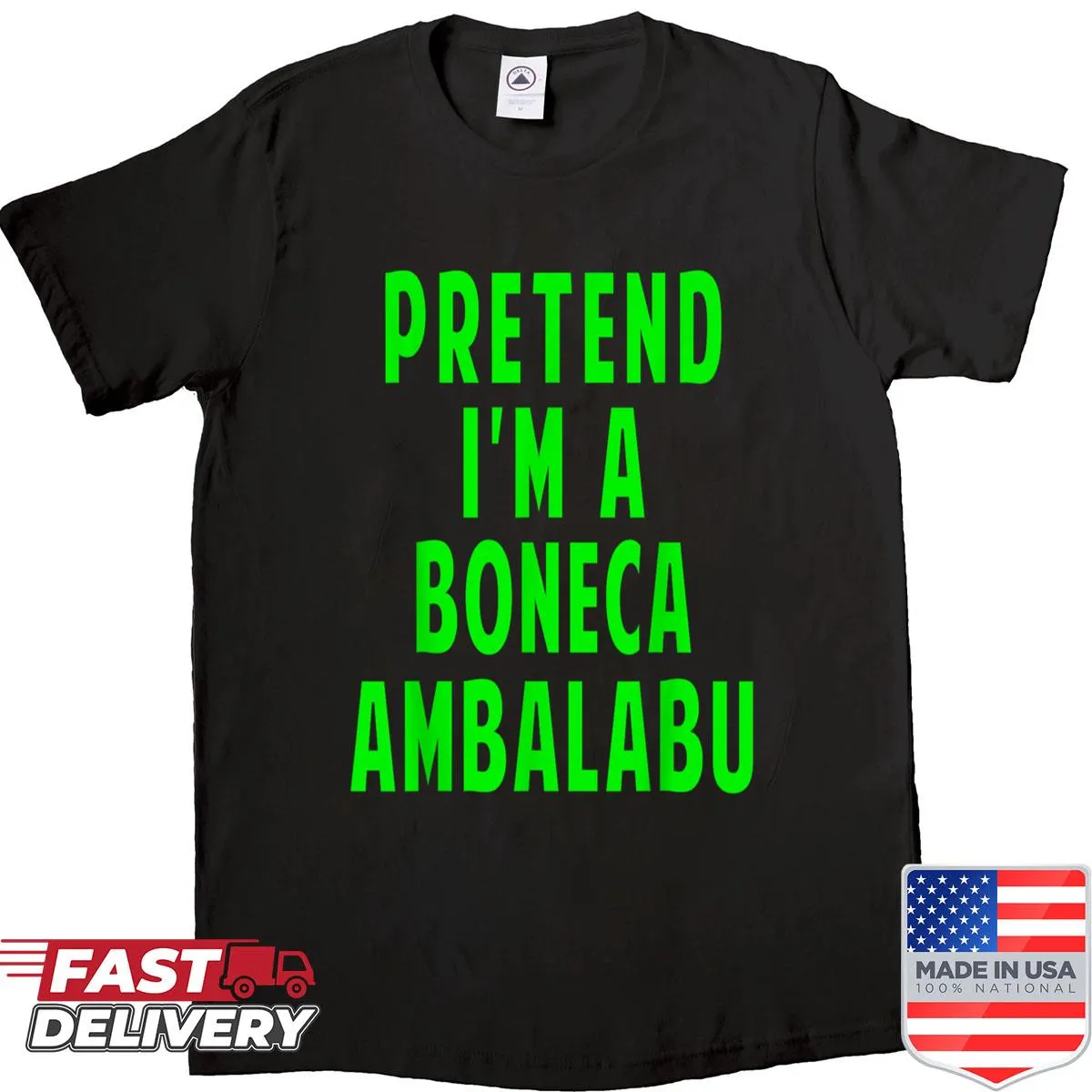 Cartoon character with text 'Pretend I'm A Boneca Ambalabu' for Halloween
