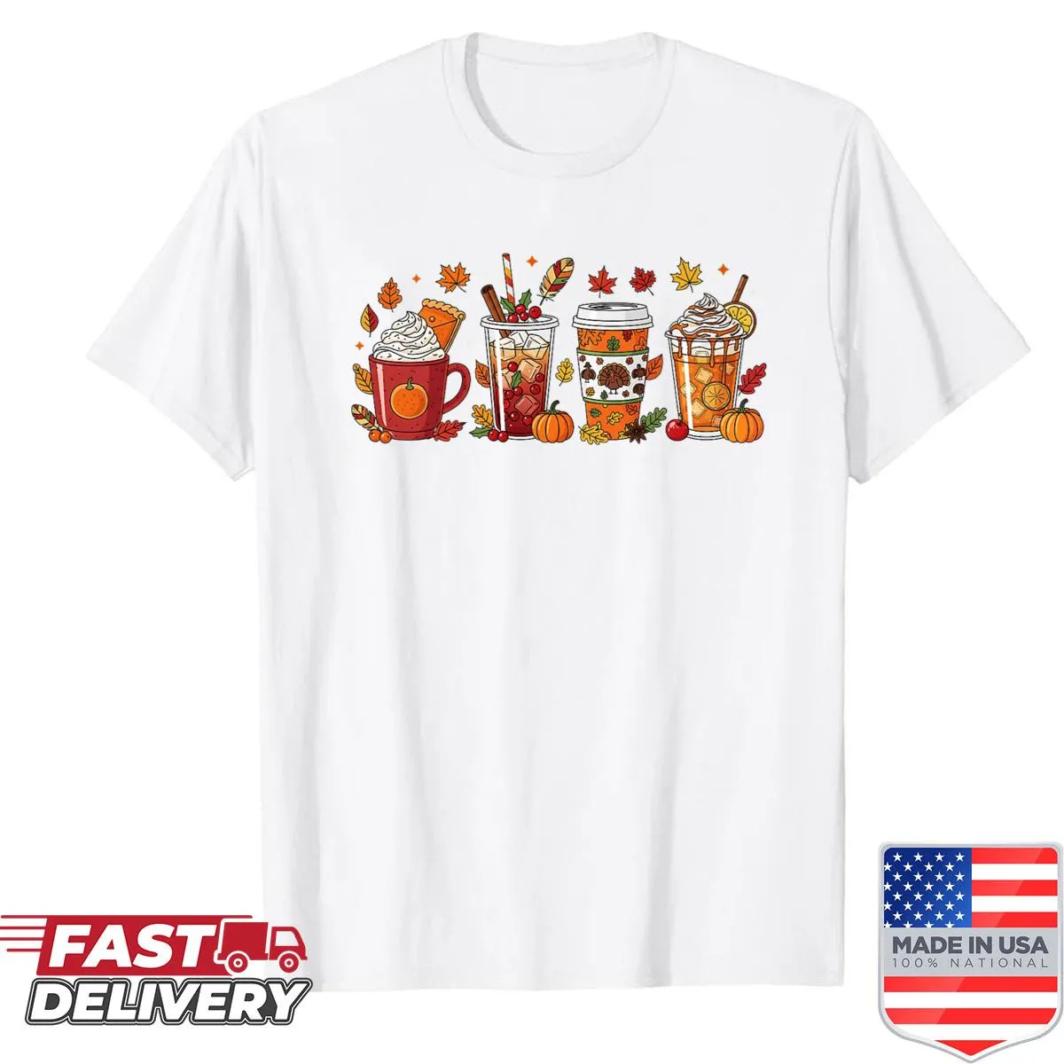 Shirt featuring the phrase 'Pumpkin Spice Latte' in a warm autumn design