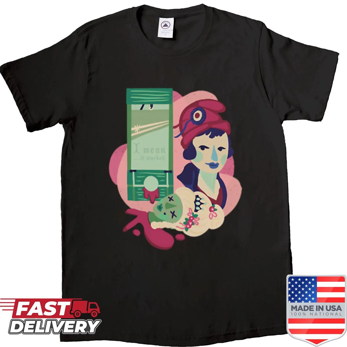 Graphic t-shirt featuring the phrase Revolutionary Tactics in bold typography.