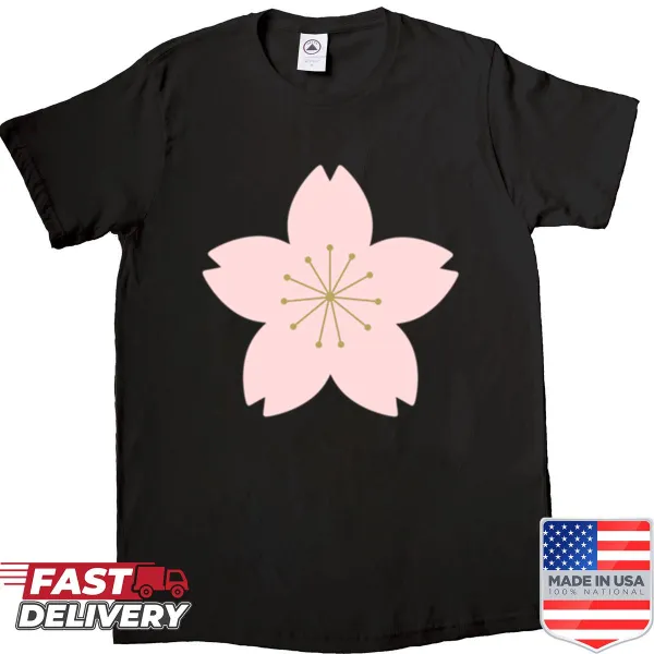 Sakura blossom illustration on a shirt celebrating springtime beauty.
