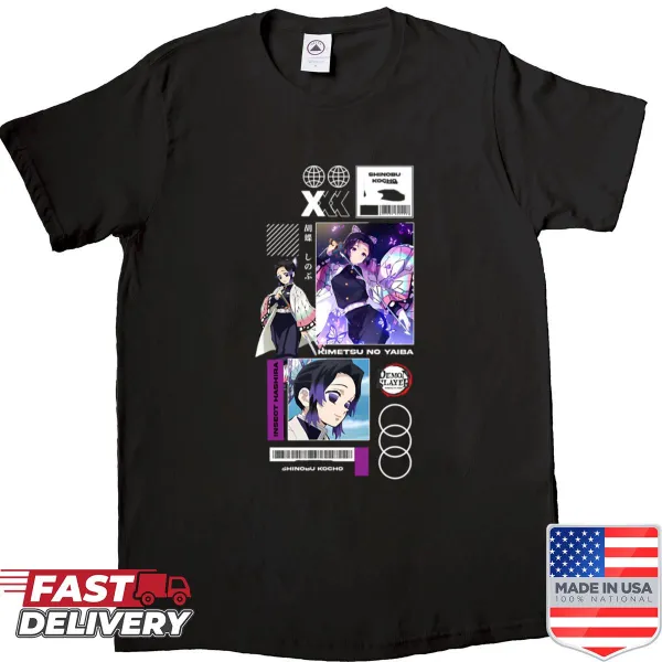Anime-inspired shirt featuring Shinobu Kocho illustration