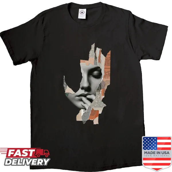 Abstract line-art design representing layers on a T-shirt