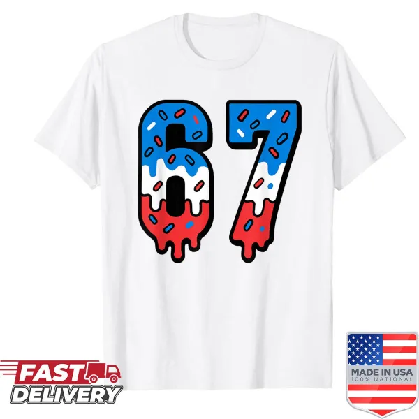 Cartoon drippy ice cream design with sporty text on a shirt