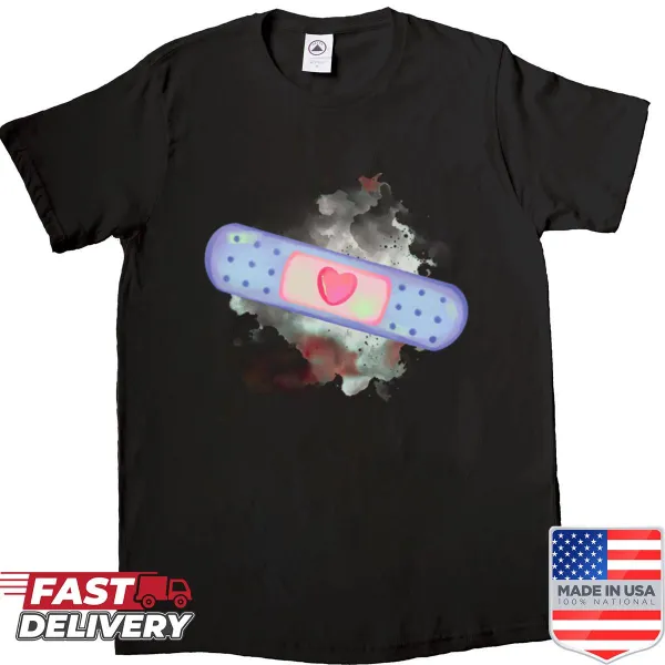 Minimalist shirt with an abstract bandage design