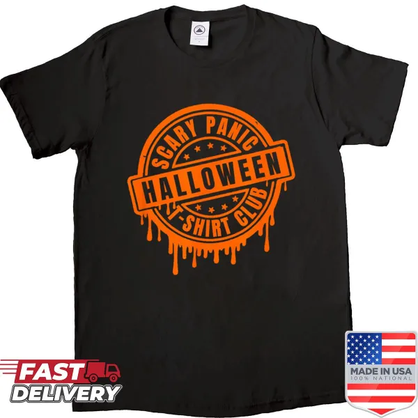 Halloween shirt with a blood drip design and spooky theme