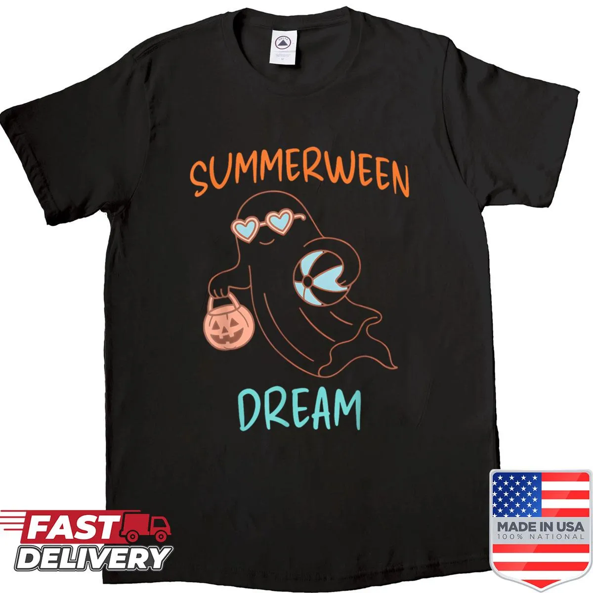 Whimsical shirt featuring a ghost for Summerween