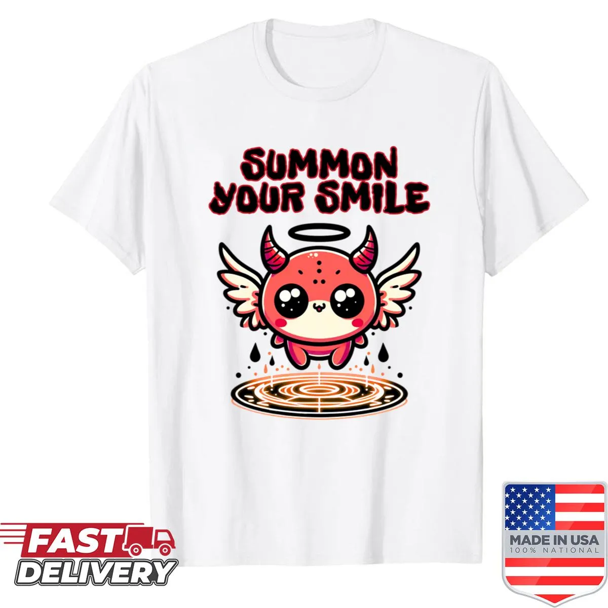 Cute kawaii demon summoning circle design shirt.