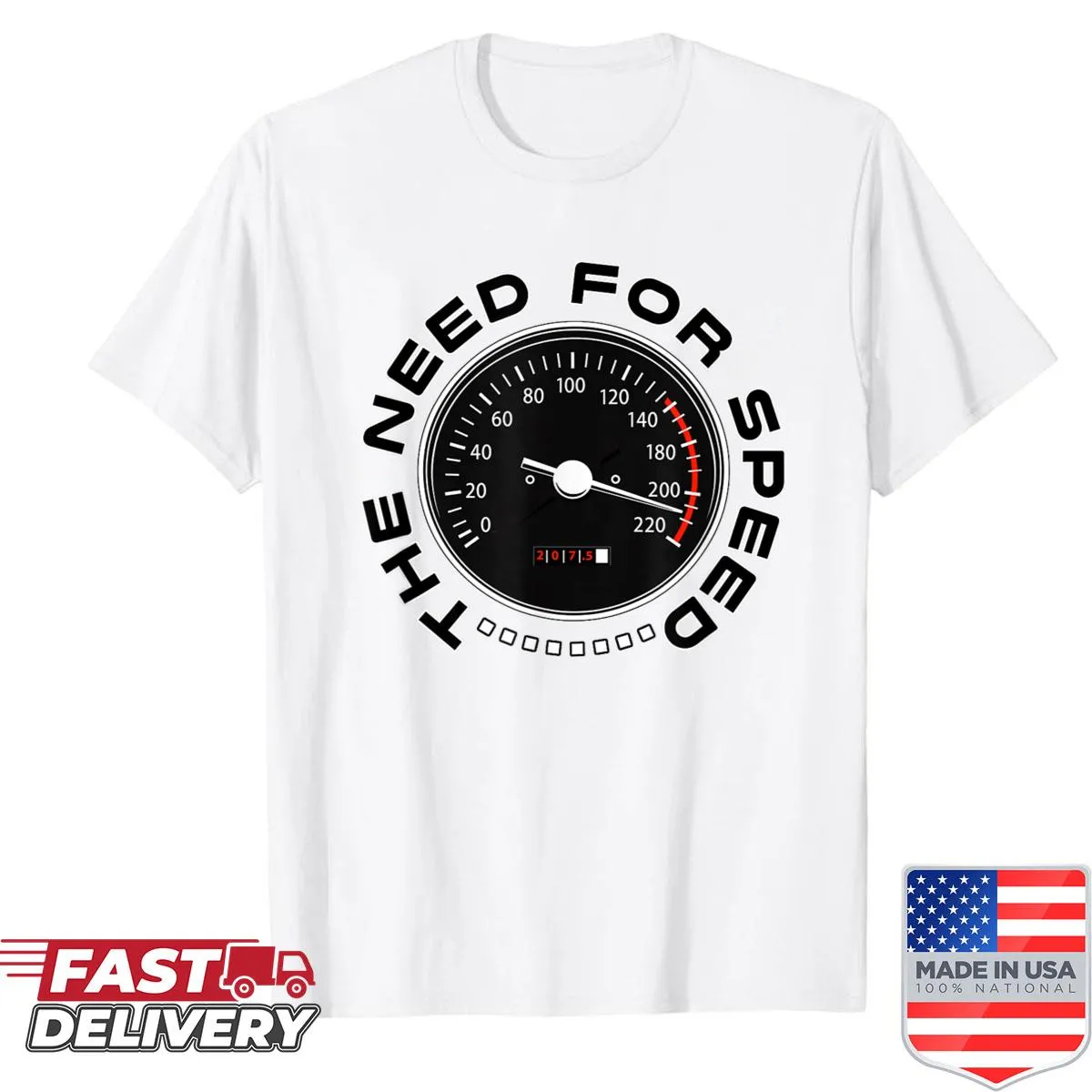 Tachometer graphic shirt celebrating car culture