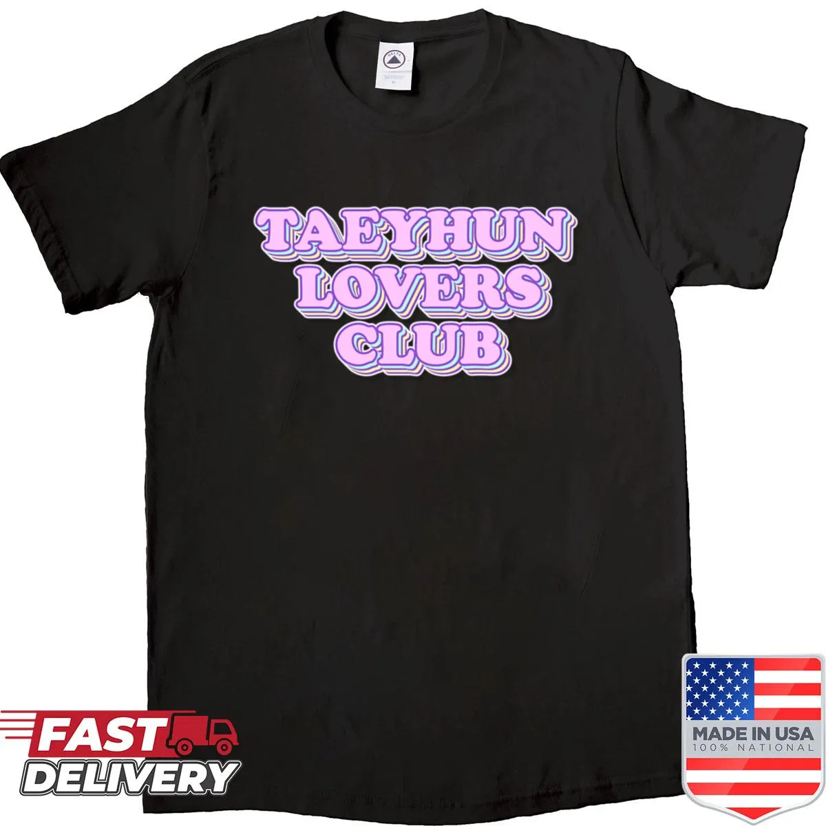Retro typography design celebrating Taehyun fans on a shirt