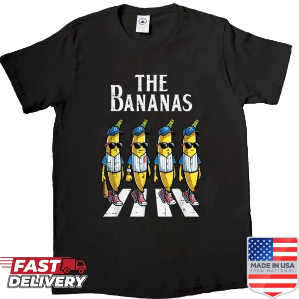 Humorous shirt with a banana crossing graphic