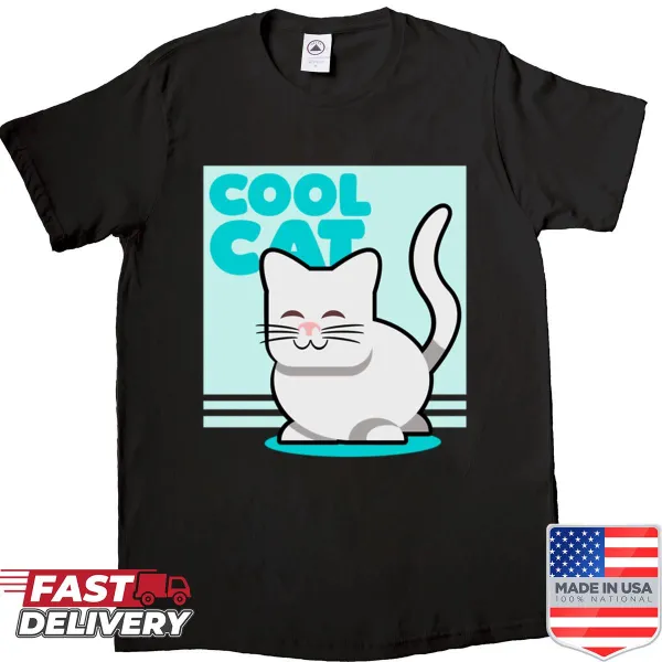 Funny shirt celebrating 'The Coolest Cat' with playful graphics