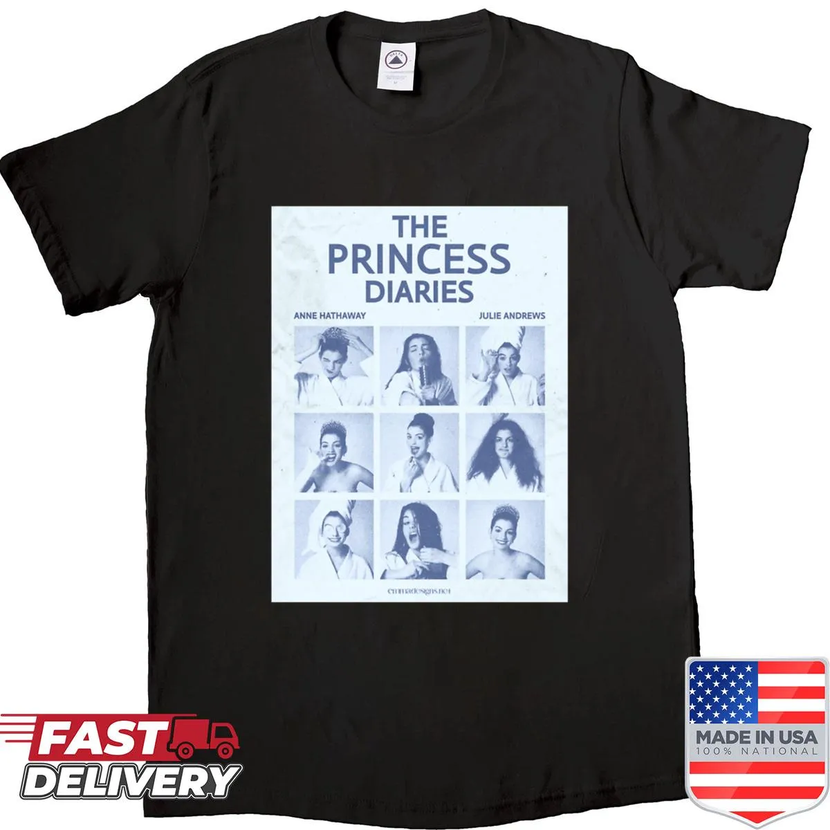 Vintage movie poster-inspired design featuring elements from The Princess Diaries