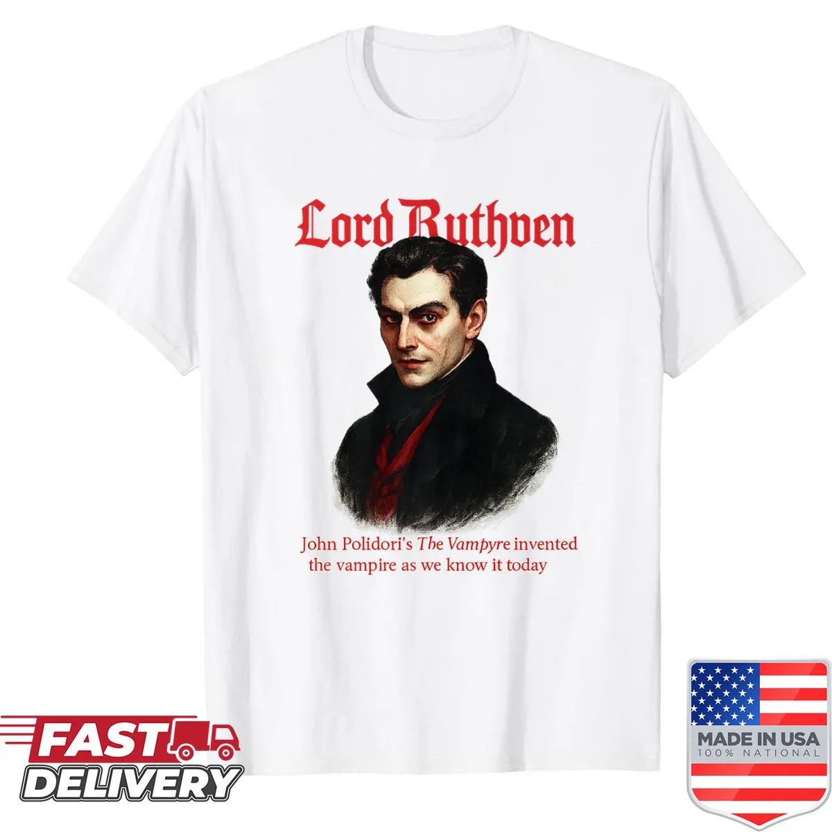 Gothic shirt inspired by John Polidori's vampire character Lord Ruthven