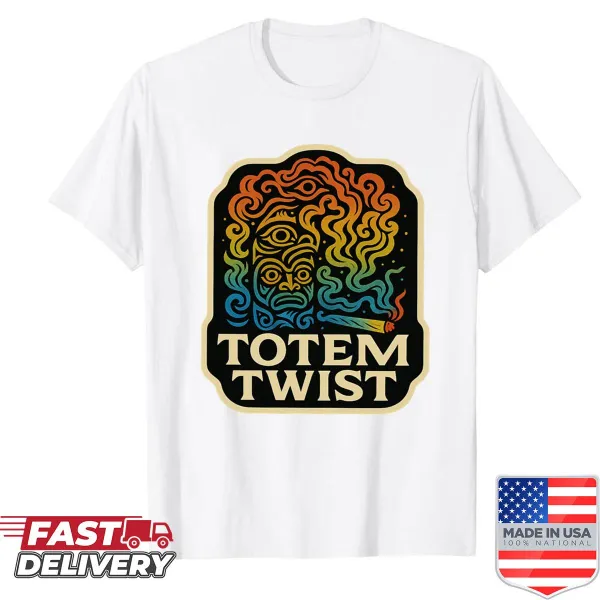 Abstract totem design on a typography t-shirt