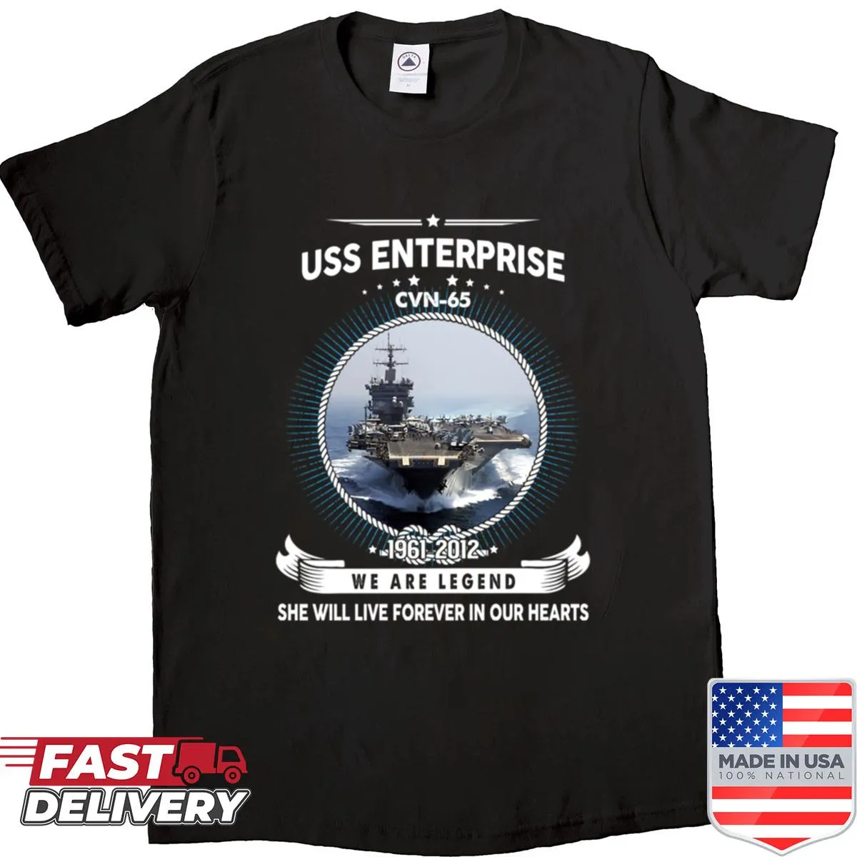 USS Enterprise CVN Navy Veteran t-shirt for military service