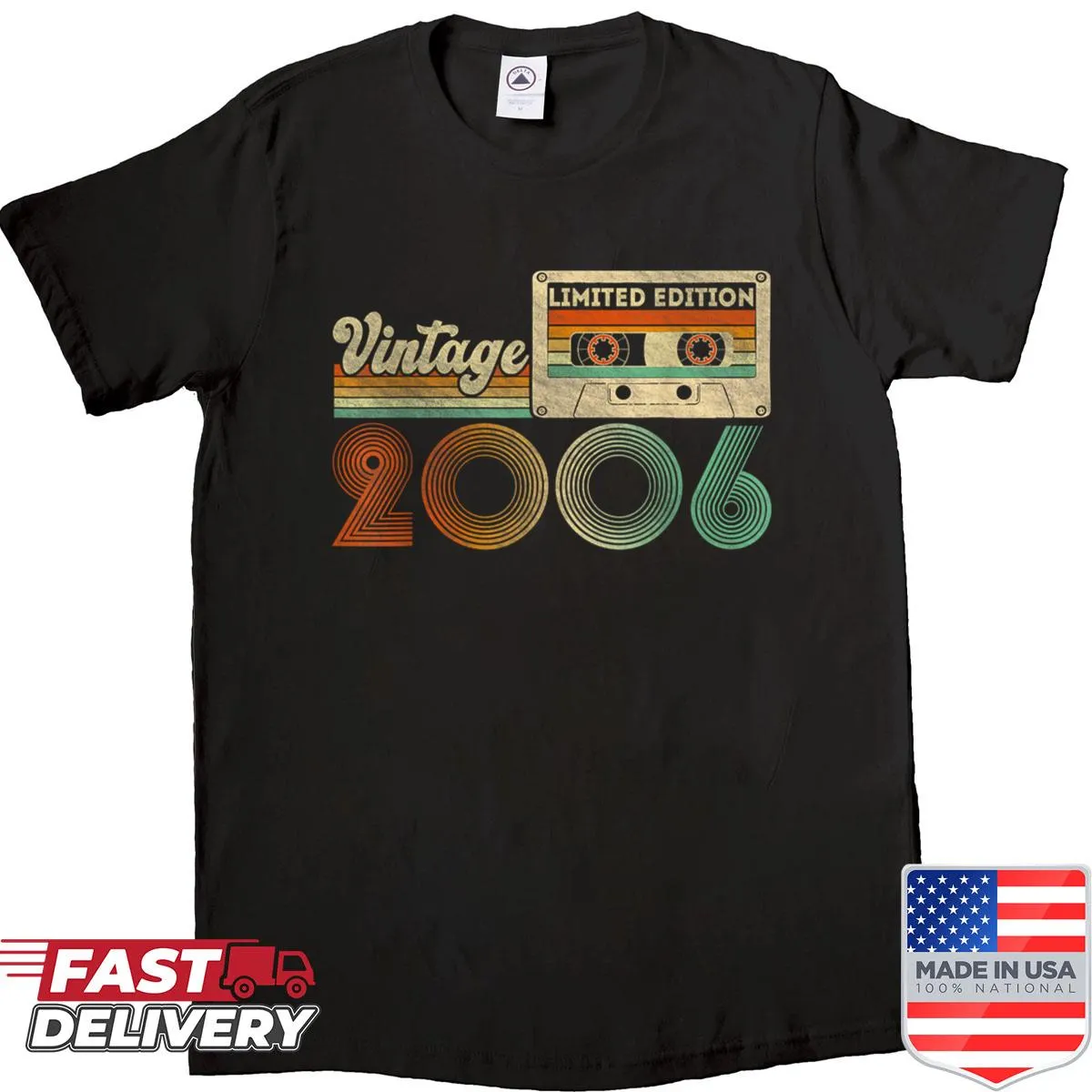 Vintage 2006 cassette tape design for 20th birthday shirt