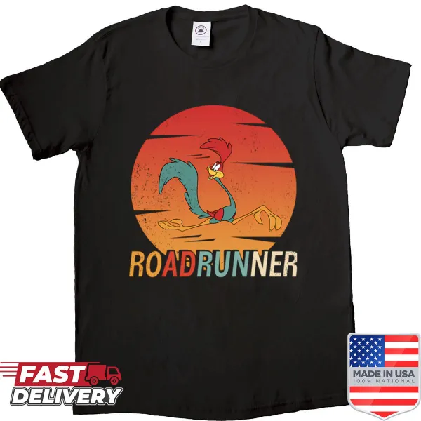 Vintage shirt featuring a silhouette of a roadrunner, celebrating automotive culture.