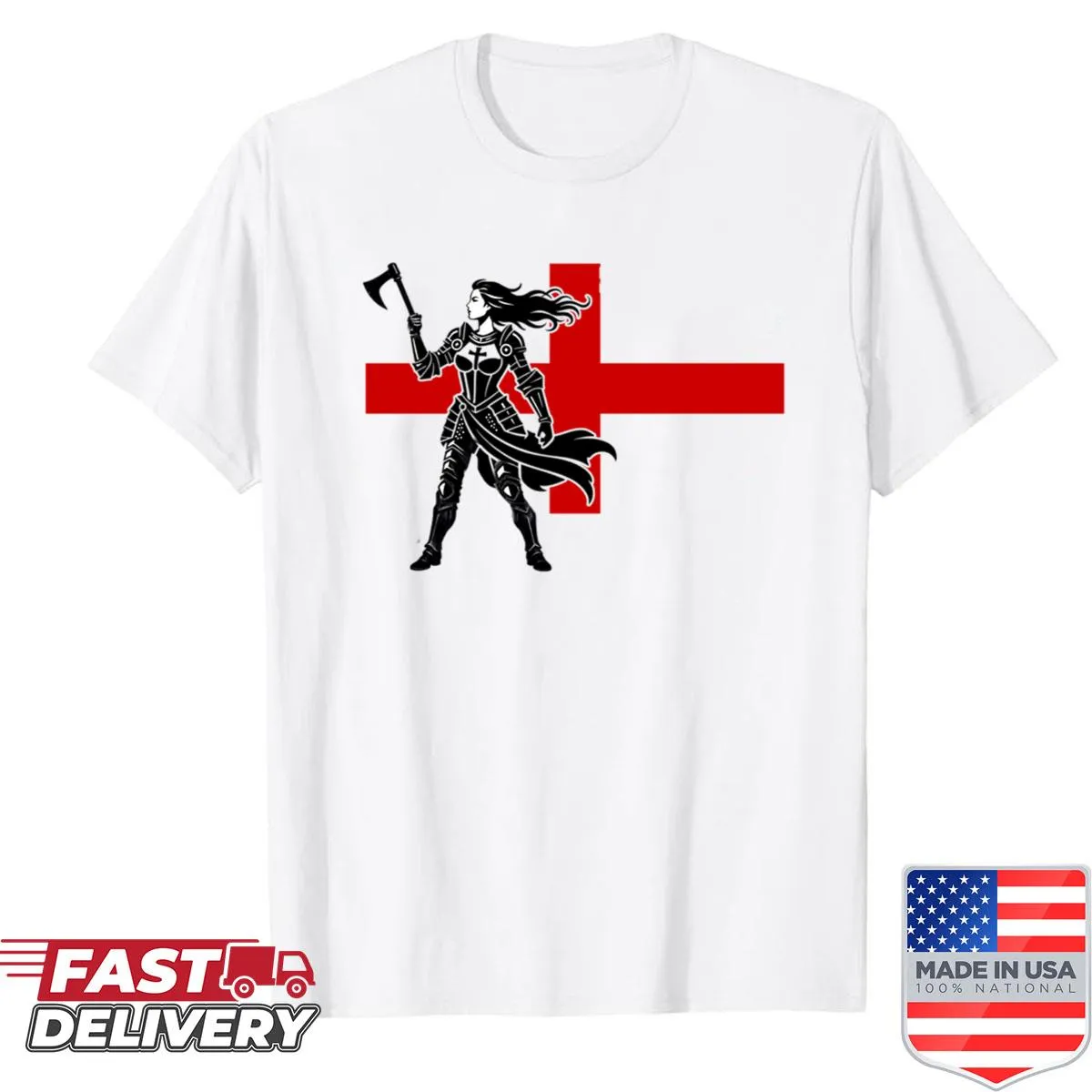 St. George flag with 'Warrior of the Cross' text