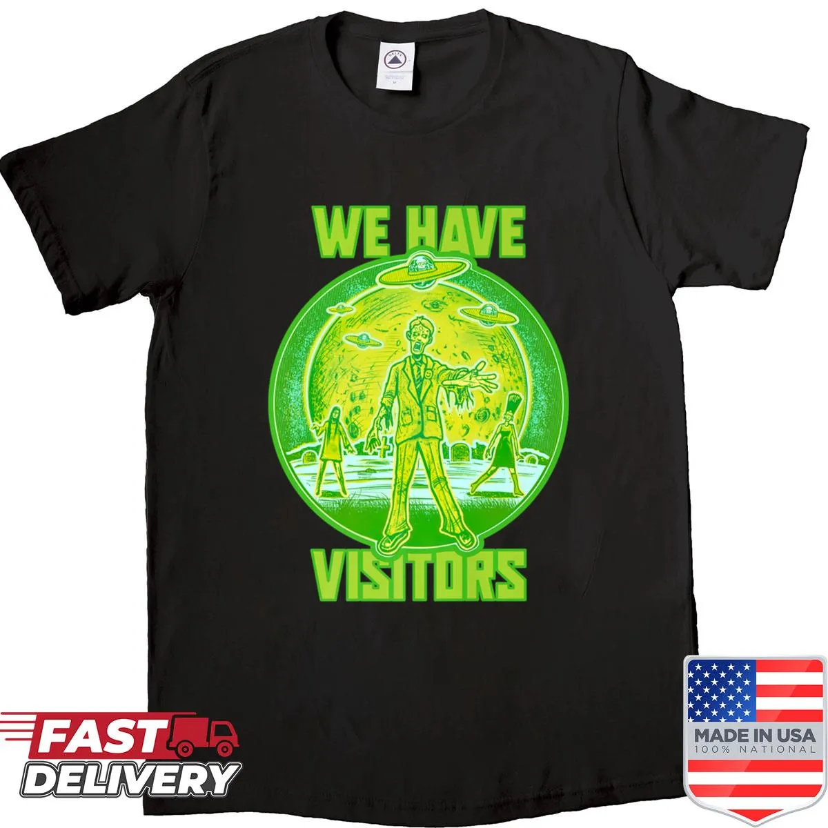 Playful shirt with welcoming text for visitors