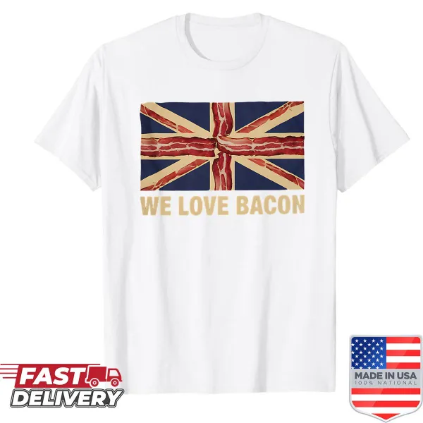 Cartoon design shirt featuring a bacon meme