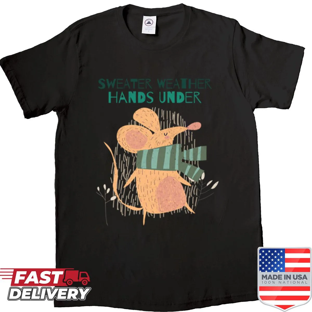 T-shirt with abstract typography featuring emotional phrase