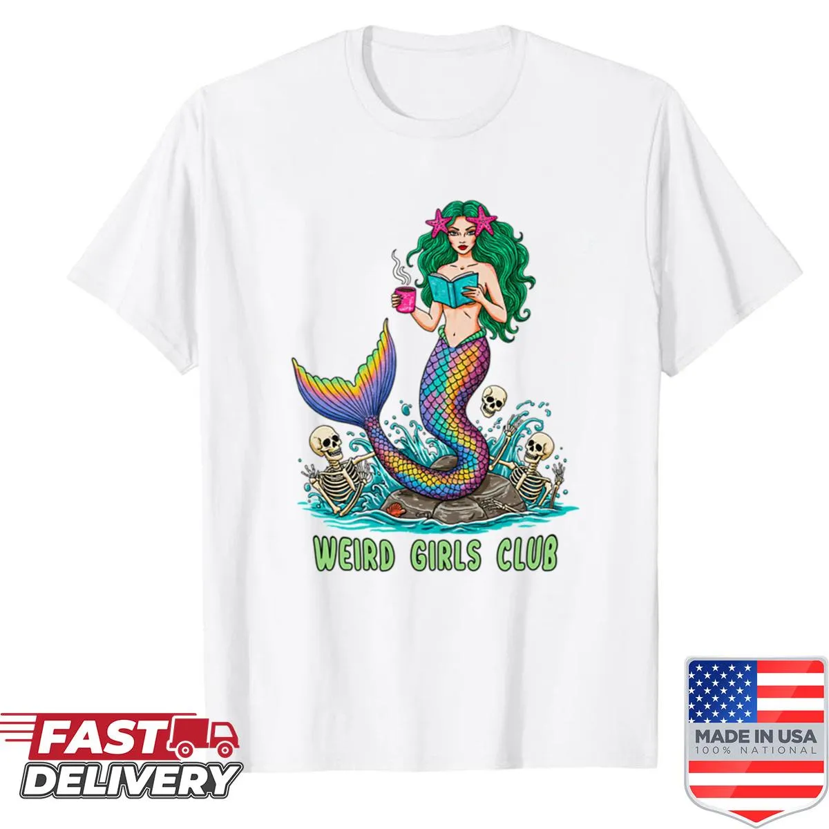 Illustration of a tattooed mermaid representing the Weird Girls Club.