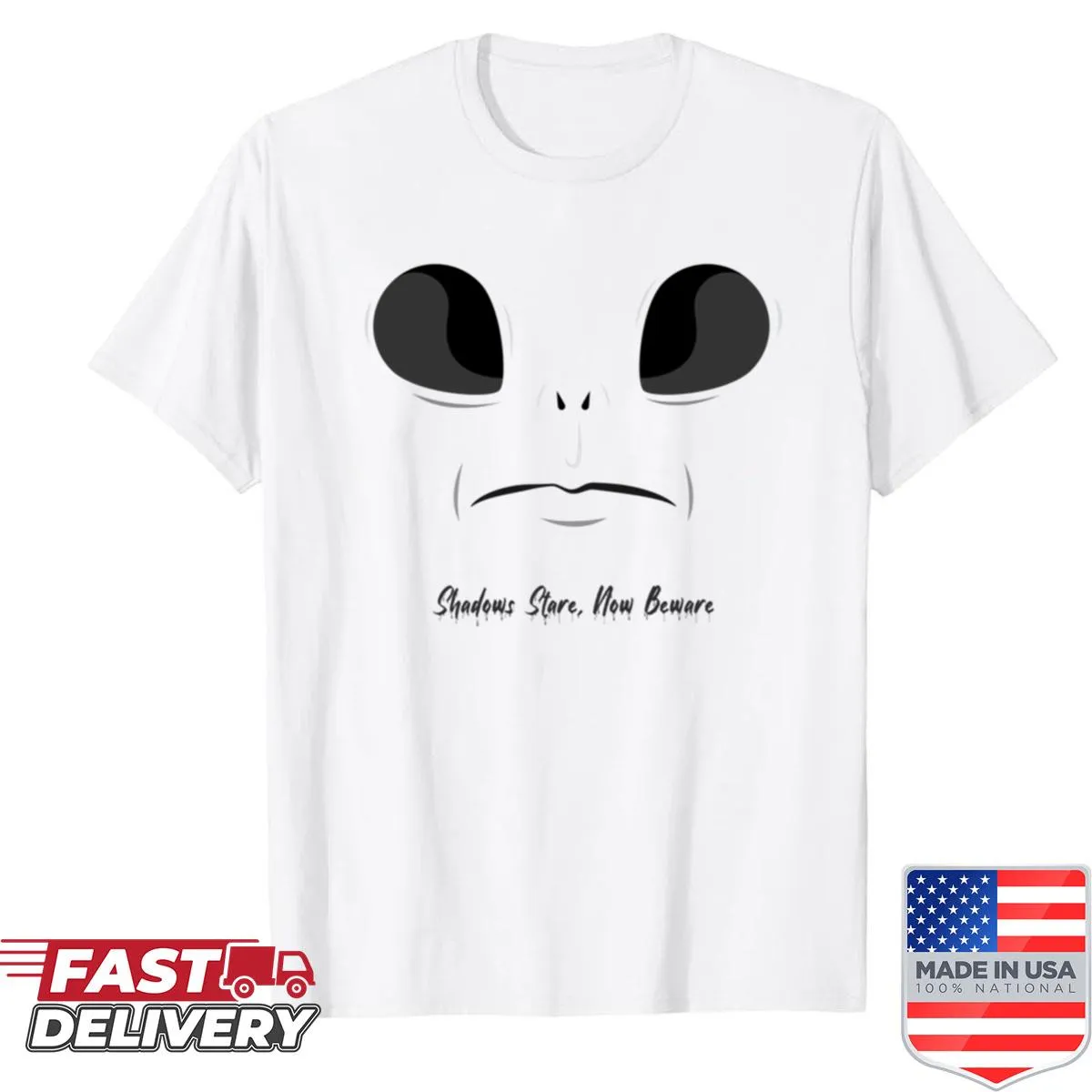 Dark theme shirt featuring ominous shadow designs.