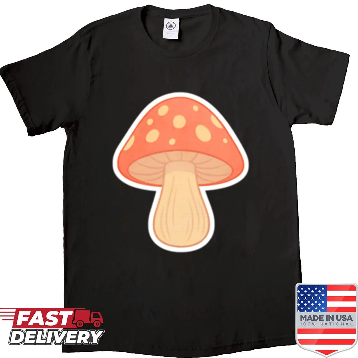 Cute mushroom graphic shirt in kawaii style