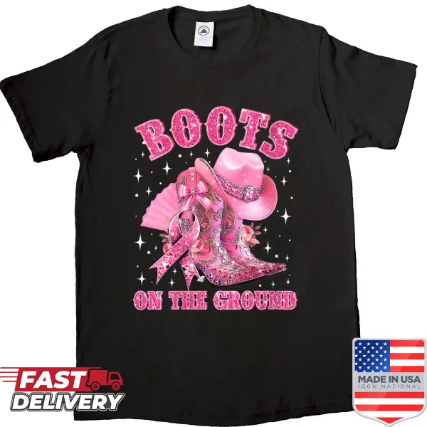 Boots On The Ground breast cancer awareness shirt