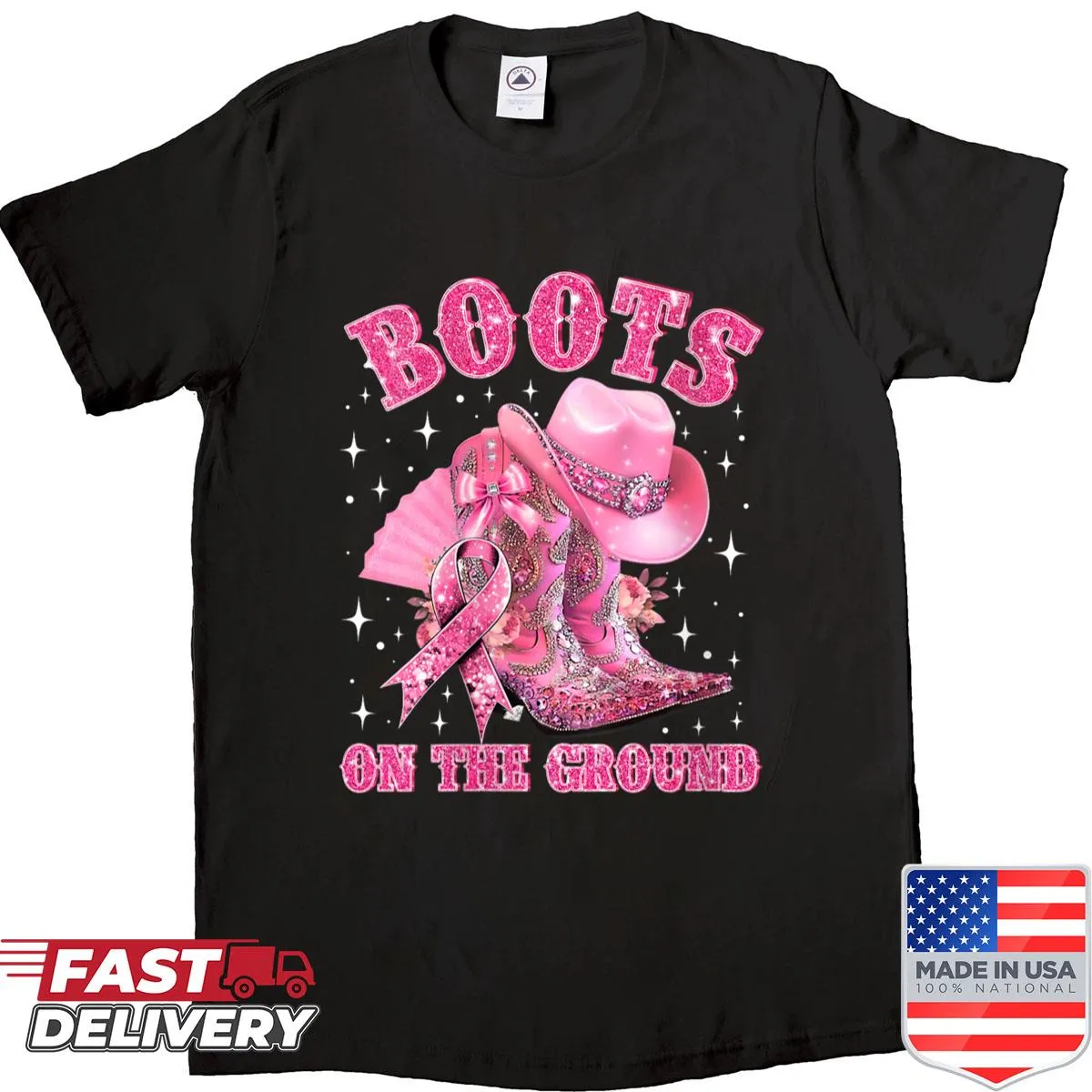 Boots On The Ground breast cancer awareness shirt