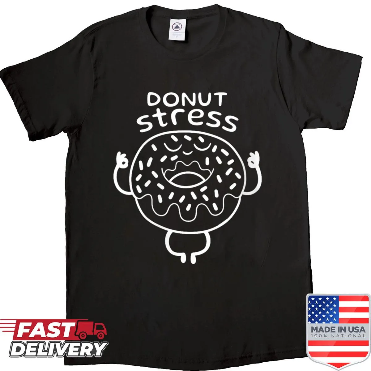 Funny donut lover shirt with playful donut graphics and slogan
