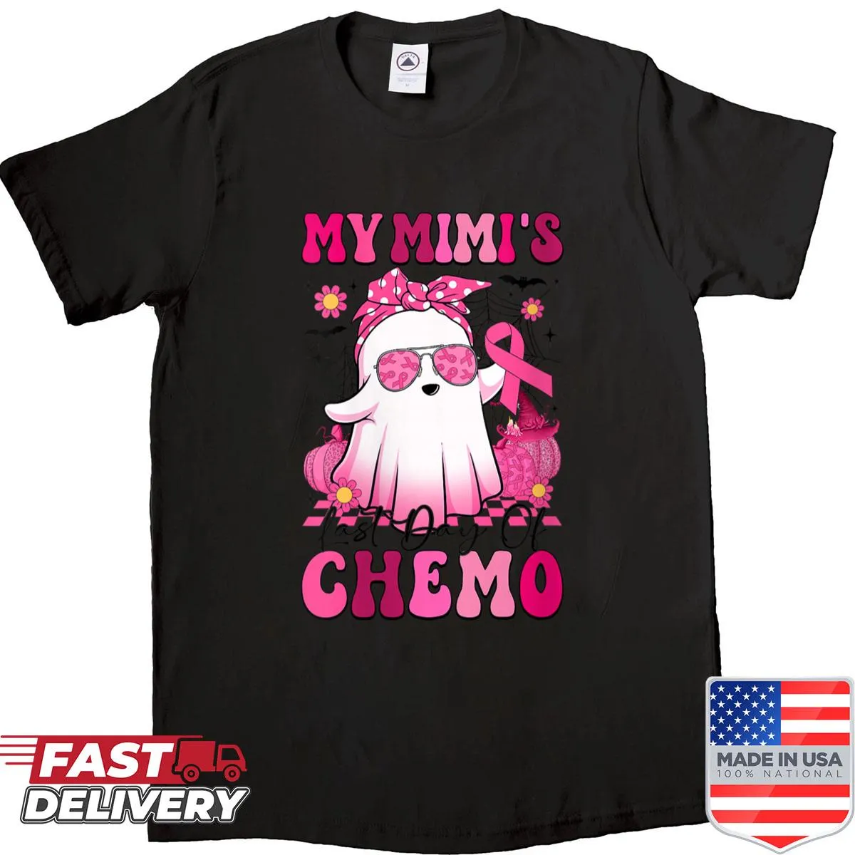 Heartfelt ghost shirt for breast cancer awareness with a tribute message