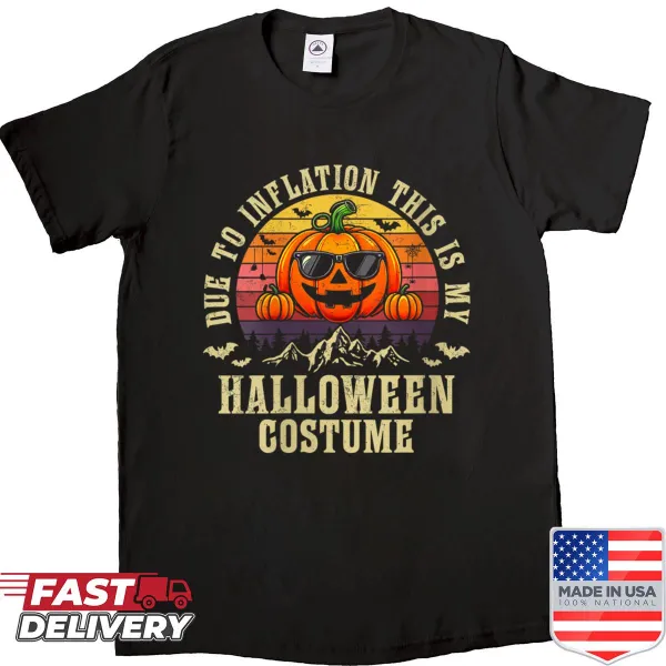 Funny Halloween shirt with pumpkin bat design about inflation