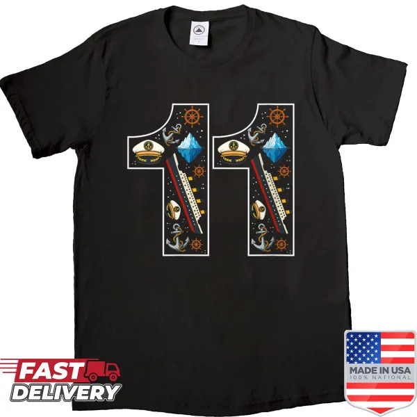 Nautical-themed shirt with Titanic and anchor graphics for boys