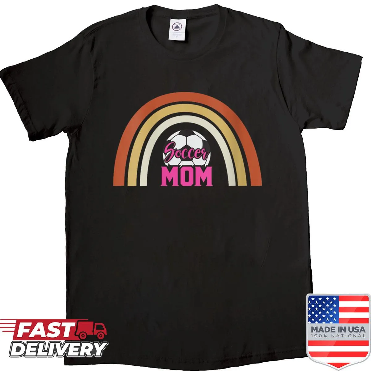 Typography design celebrating soccer moms with the phrase 'In My Soccer Mom Era'