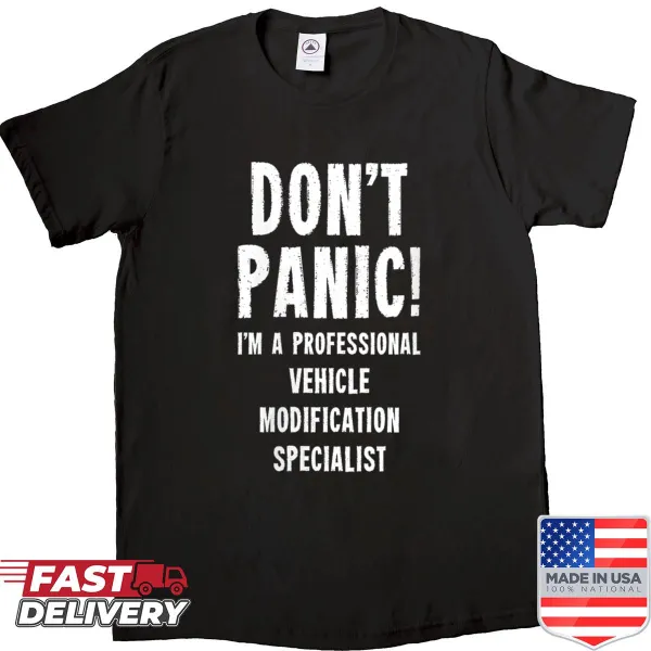 Typographic design shirt for vehicle modification specialists