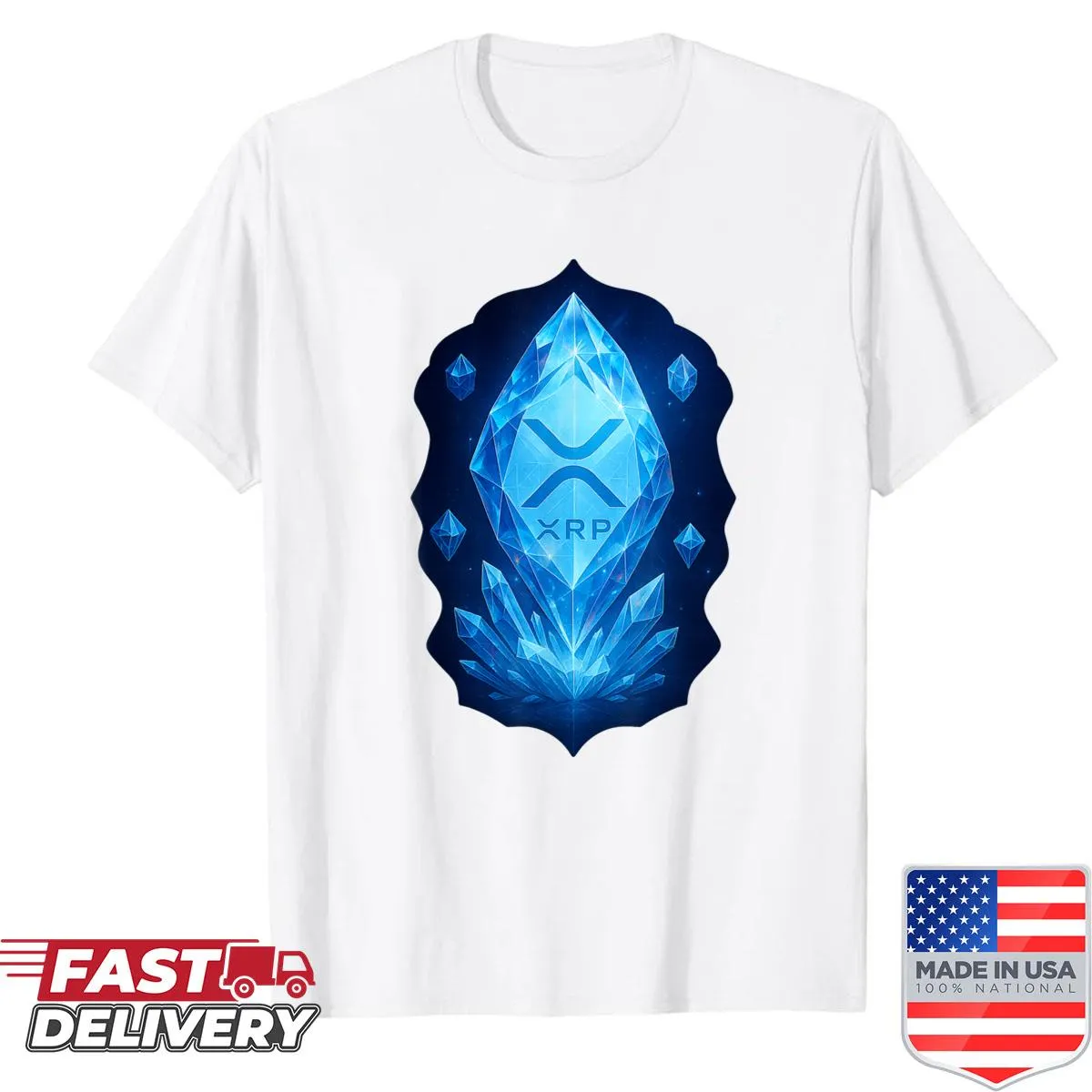 Crypto-themed shirt with 'XRP Diamond In The Rough' text