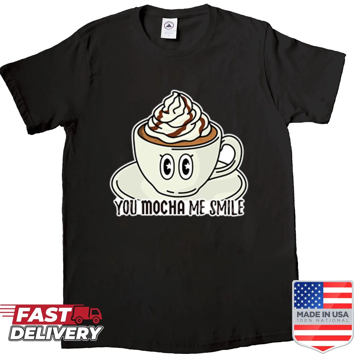 Cute mocha coffee pun design shirt