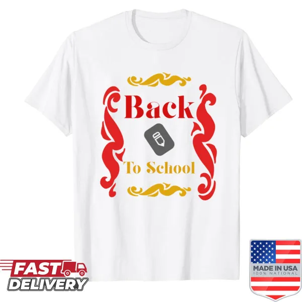 Playful active back to school shirt for students
