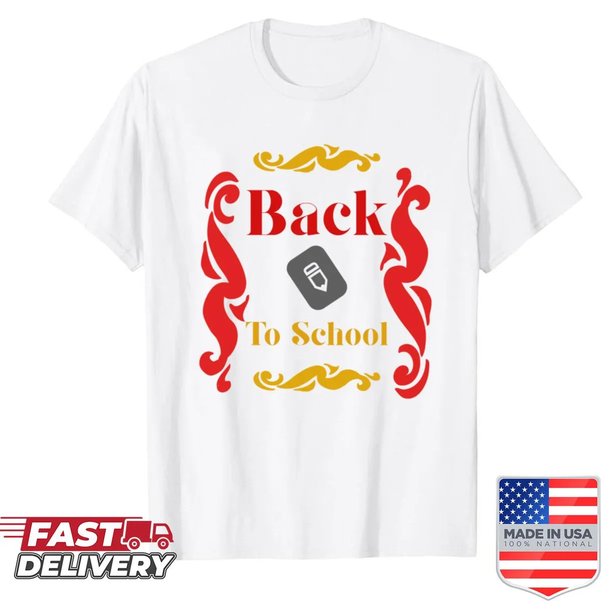Playful active back to school shirt for students