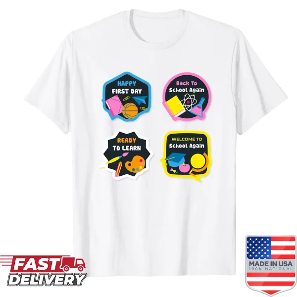 Cheerful shirt celebrating the return to school